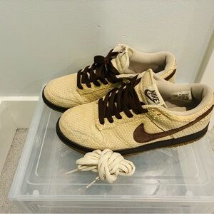 Nike Dunk Low Premium Hemp 2005 Net Medium Brown RARE Vintage Dunk Mens 8.5.